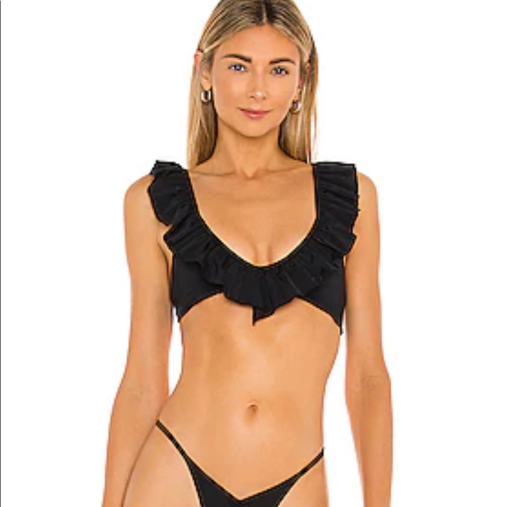 Indah bikini top ruffle sexy black m